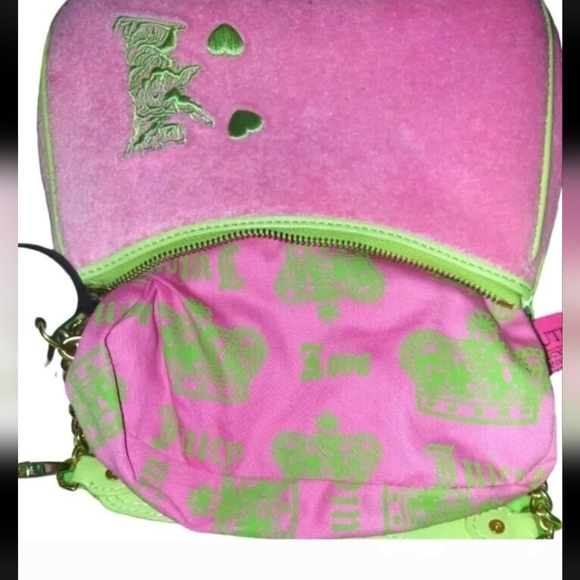 Juicy Couture Y2K Pink & Green Terry Scottie Dog Logo Mini Bag - Picture 12 of 13